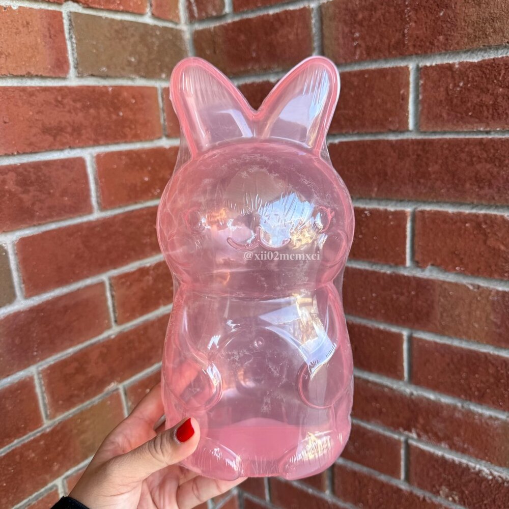TARGET BULLSEYE PLAYGROUND CLEAR GLITTER BUNNY VESSEL 1CT